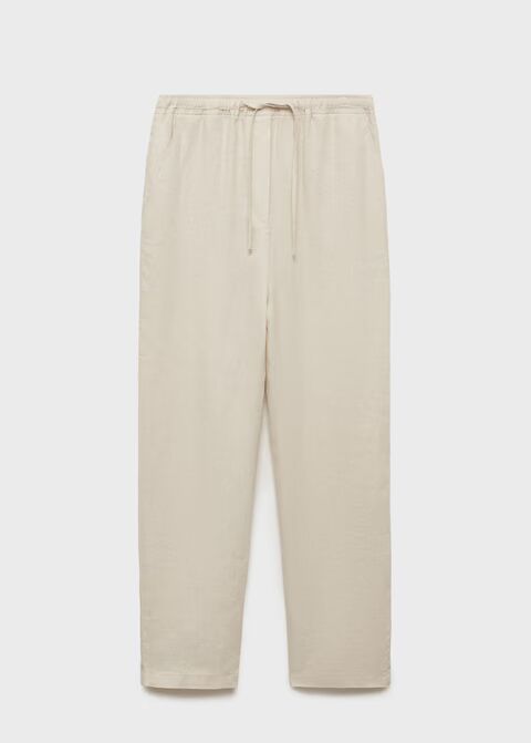 Pantalón recto lino.