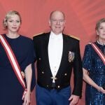Charlene of Monaco, Prince Albert II of Monaco, Princess Caroline of Hanover attending the gala during the Monaco National Day Celebrations in Monaco, on November 19, 2024 in Monaco, Monaco