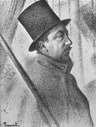 Retrato de Signac hecho en crayón por Georges Seurat, 1890.