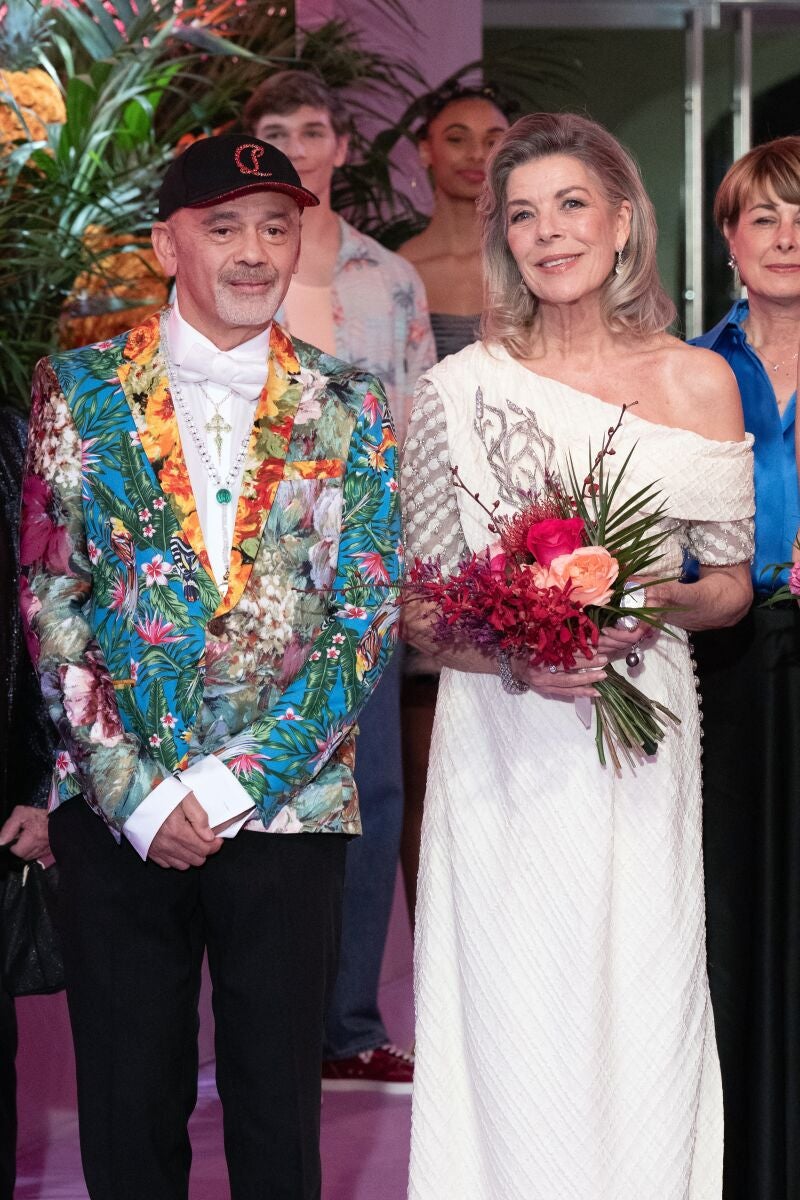 Designer Christian Louboutin and Princess Caroline of Monaco attending the of Monaco Rose Ball in Montecarlo on March 29, 2025