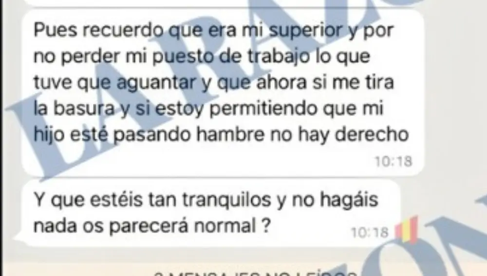 Wasaps de Claudia Montes a Ábalos en los que le chantajeó