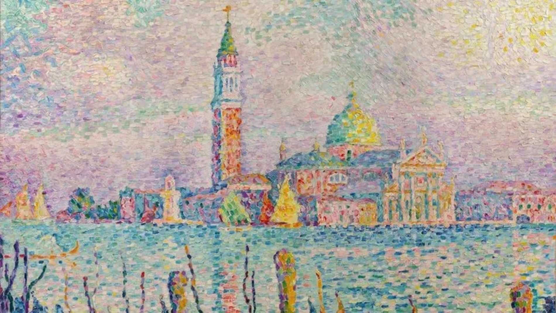 El cuadro "San Jorge. Puesta de sol (Venecia)" pintado por Signac