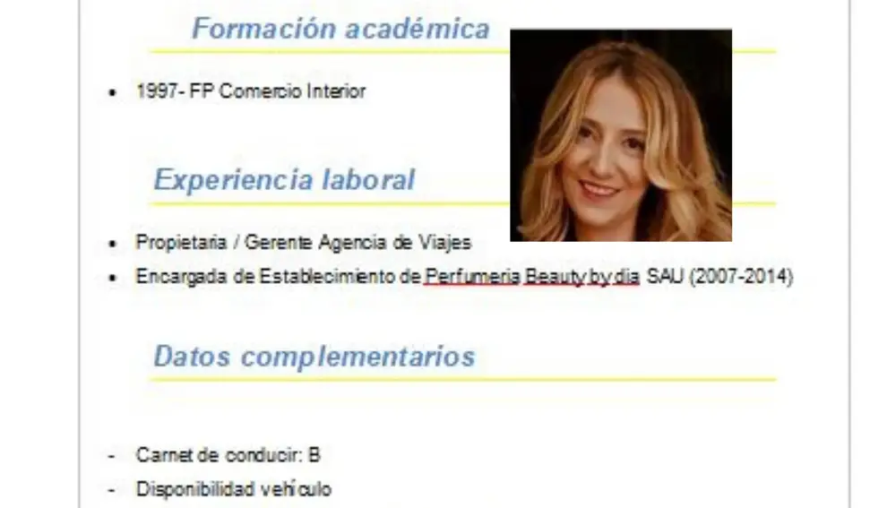 El currículum falseado de Claudia Montes, un más del "círculo personal" de Ábalos