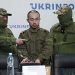 The press conference of the two captured Chinese men in Kyiv