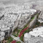 Plano del futuro parque de La Sagrera