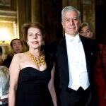Peru's Nobel Literature Prize laureate Mario Vargas Llosa and his wife Patricia