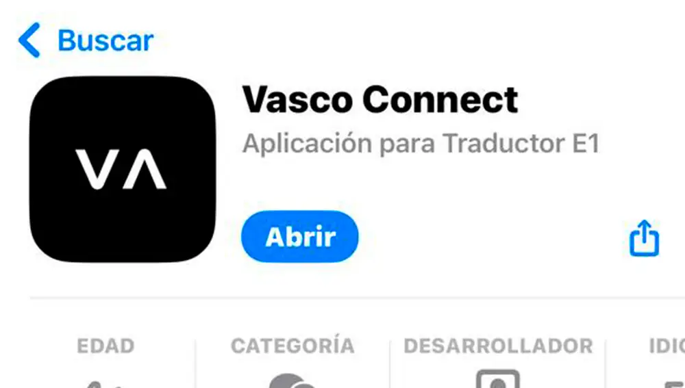 App Vasco Connect para iPhone