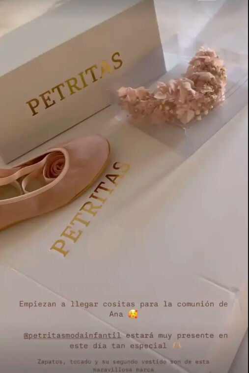 Story compartido por Irene Rosales sobre la Primera Comunión de su hija Ana