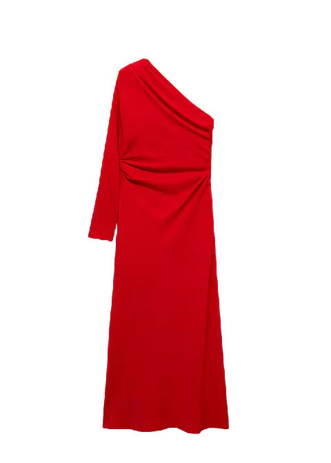 Vestido asimétrico drapeado.