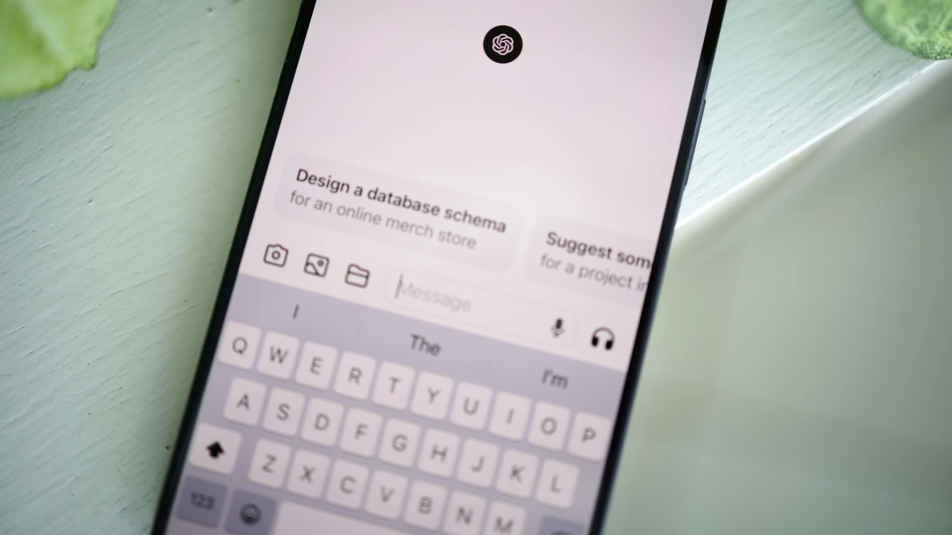 La app de ChatGPT en un smartphone