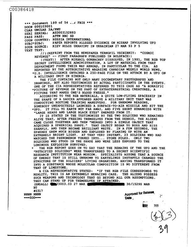 El informe desclasificado de la CIA.