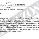 Correo control horario, calendario Jesica