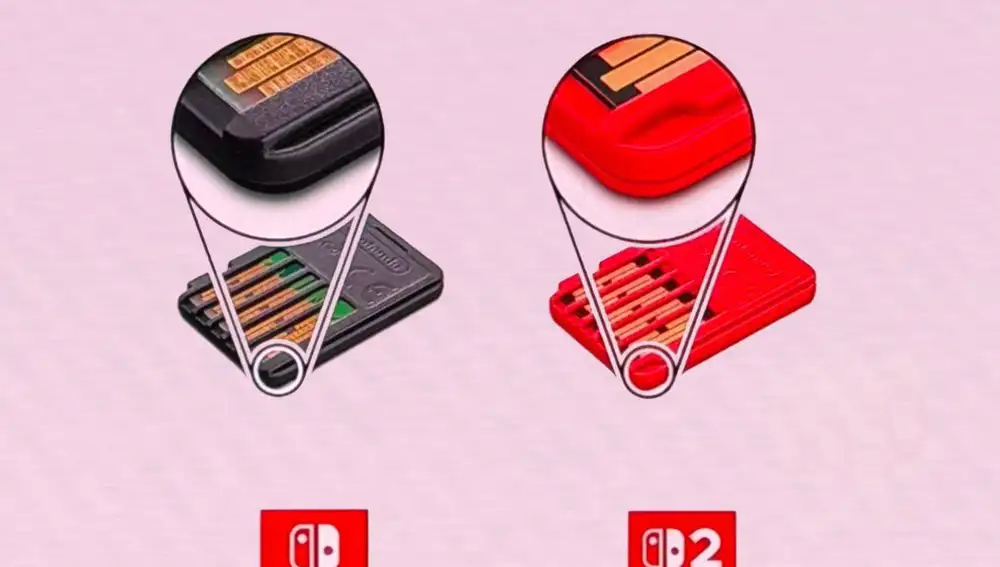 Los cartuchos de Nintendo Switch 2 son ligeramente diferentes