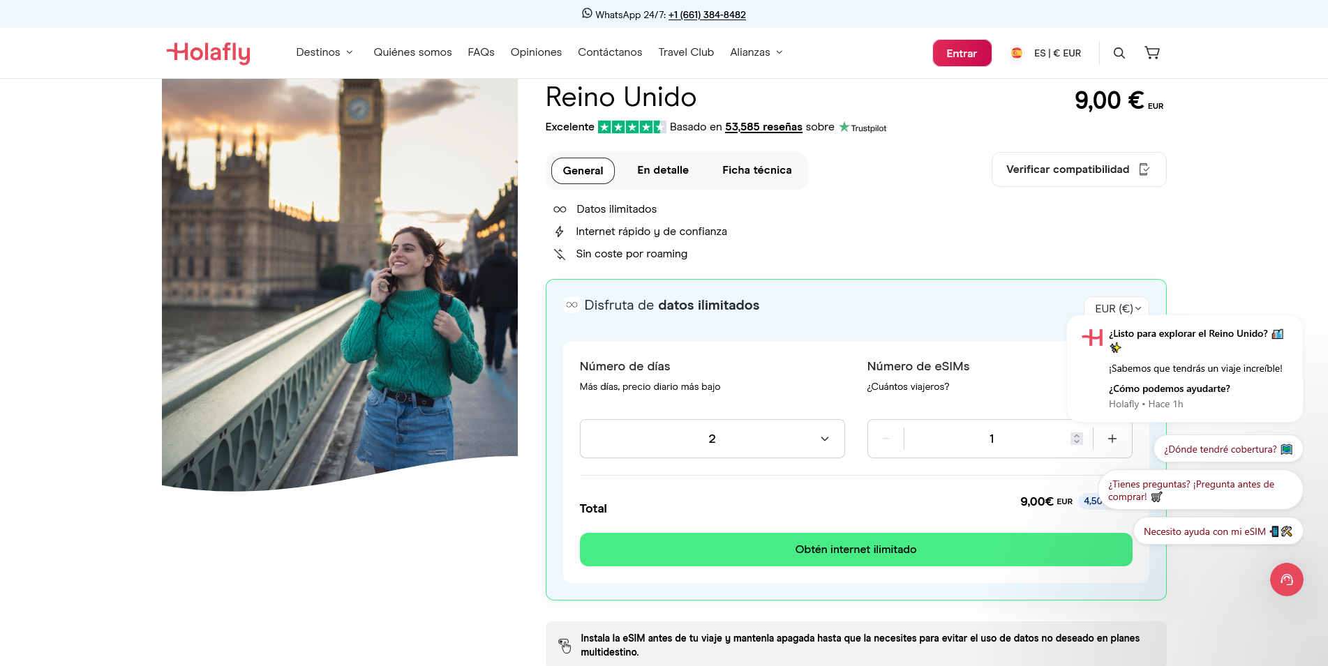 Una buena alternativa a Saily es Holafly