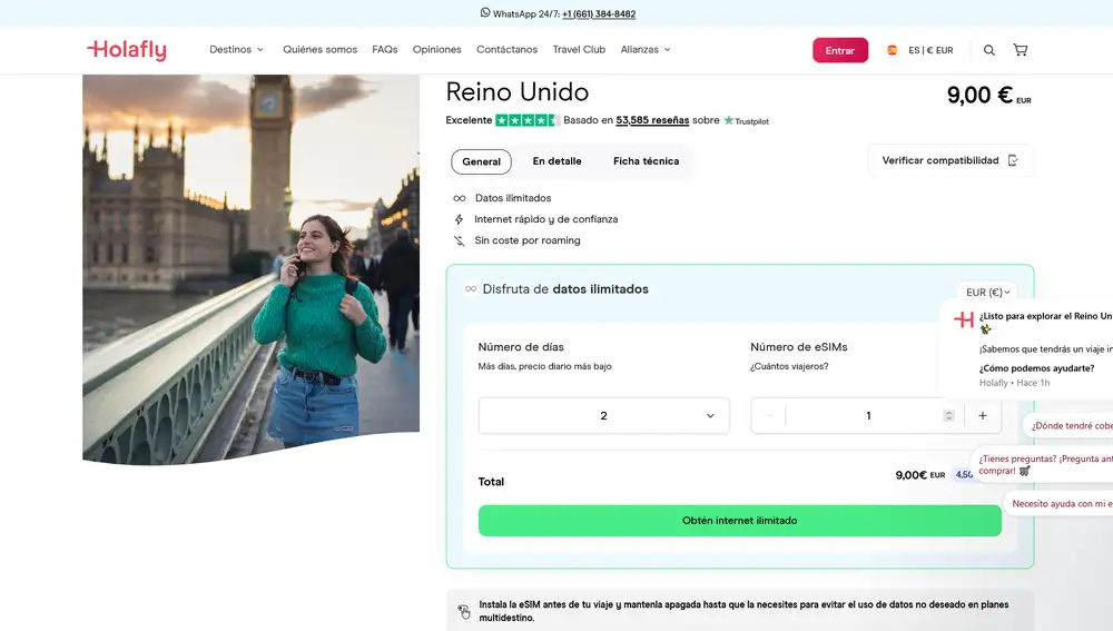 Una buena alternativa a Saily es Holafly