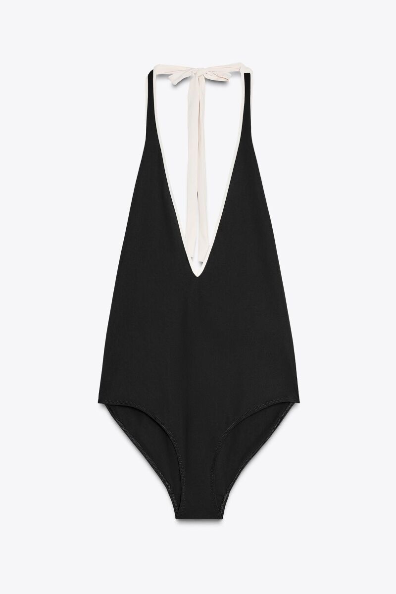 Bañador halter contraste.