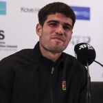 Alcaraz, en la sala de prensa del Barcelona Open Banc Sabadell-Conde de Godó
