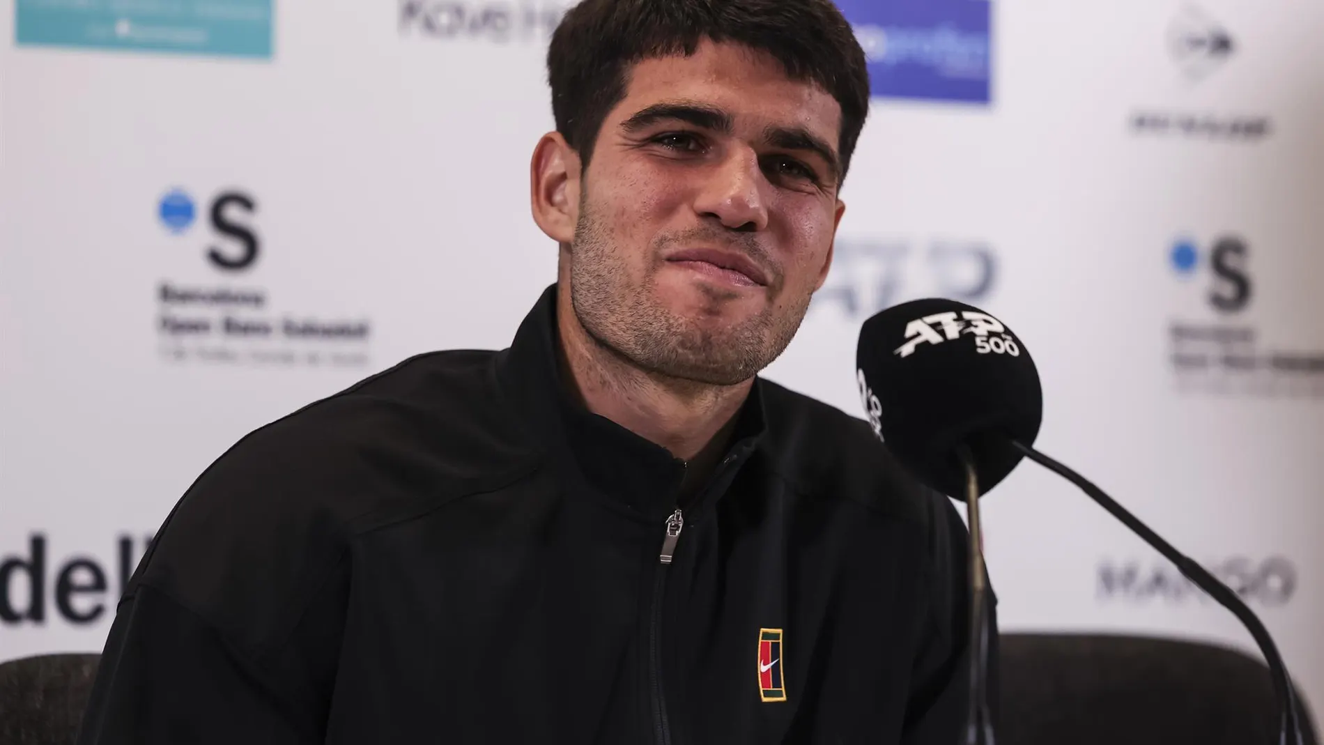 Alcaraz, en la sala de prensa del Barcelona Open Banc Sabadell-Conde de Godó