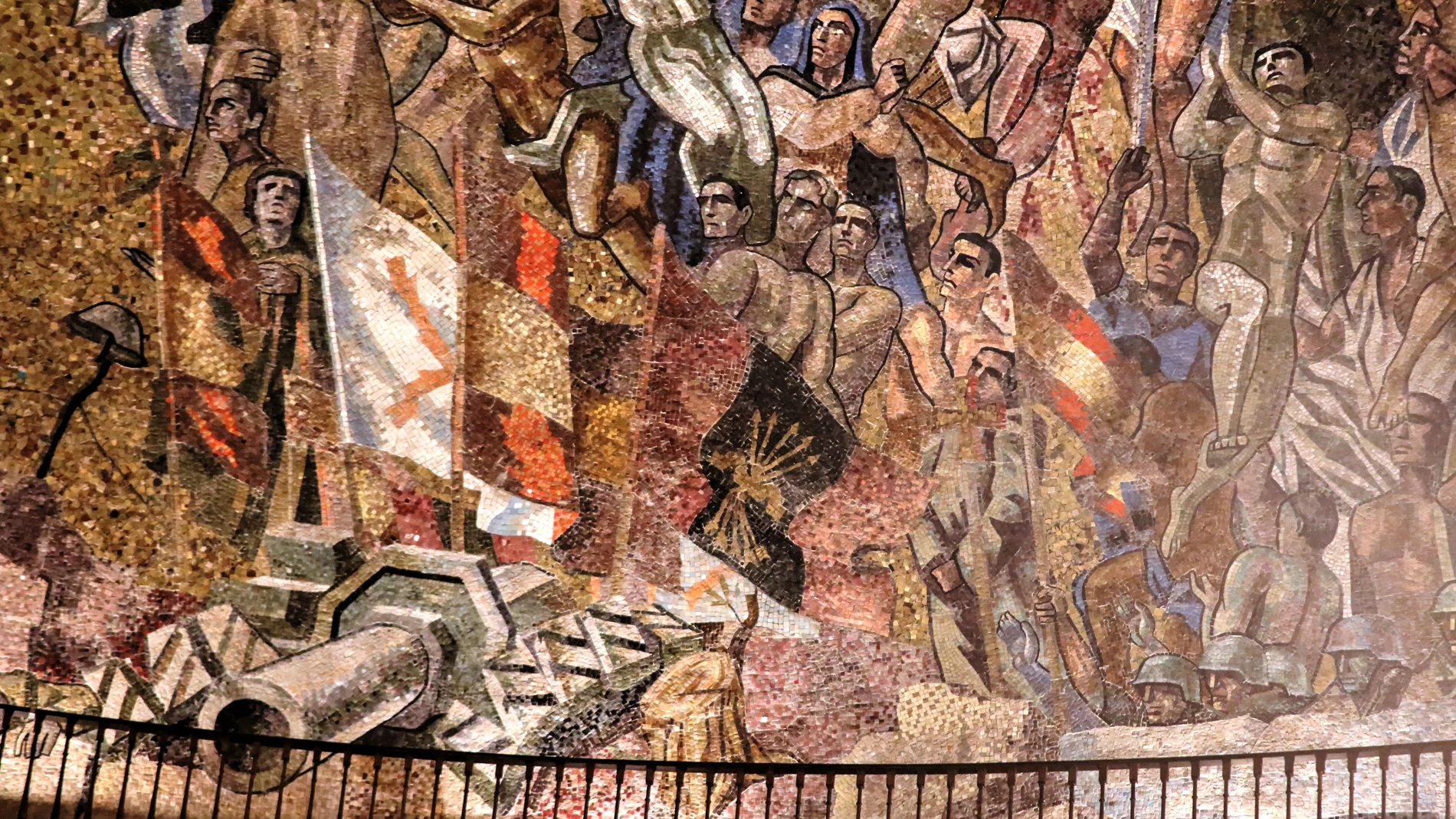 Mosaico de la cúpula del Valle de los Caídos dedicado al juicio final.