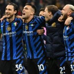 Los jugadores del Inter celebran la clasificación para semifinales