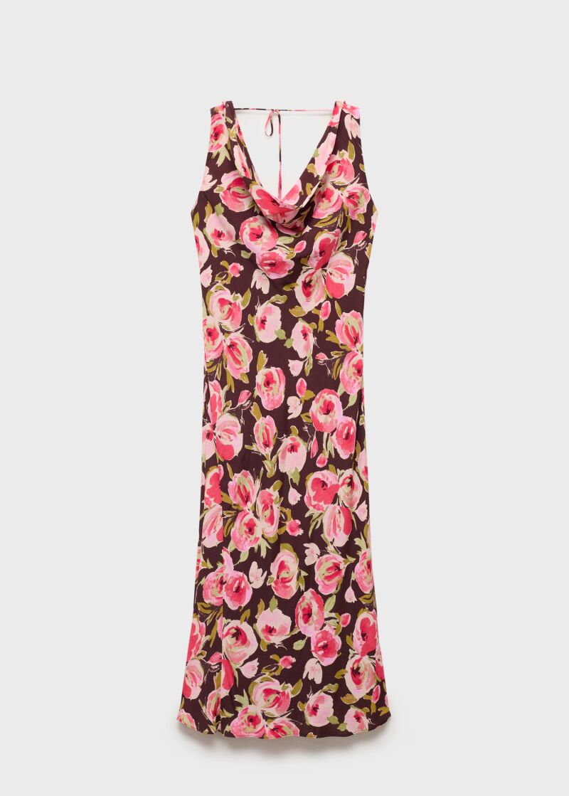 Vestido de escote cascada.