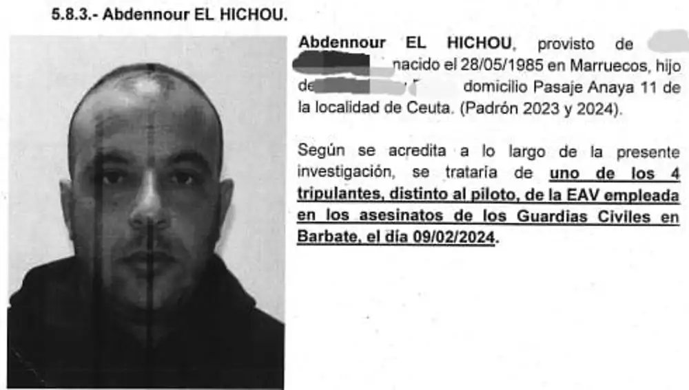 El Hichou: el fugitivo marroquí del asesinato de los guardias civiles de Barbate