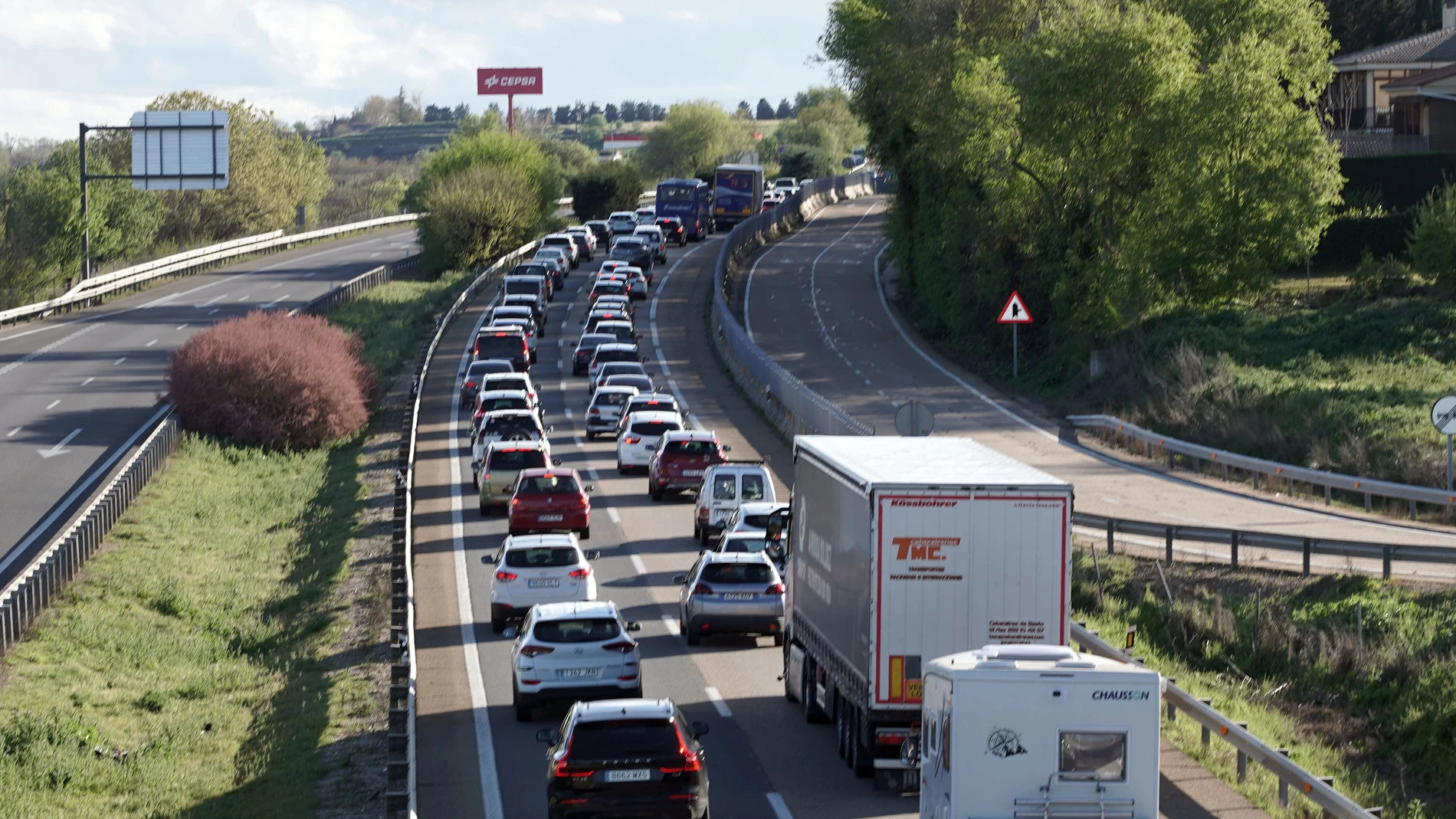 Retenciones en la A-62 en Valladolid