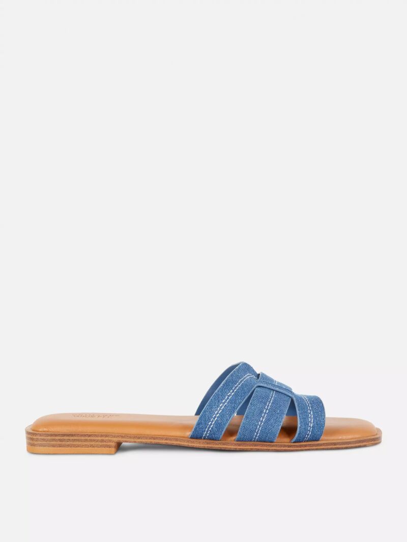 Sandalias planas denim.