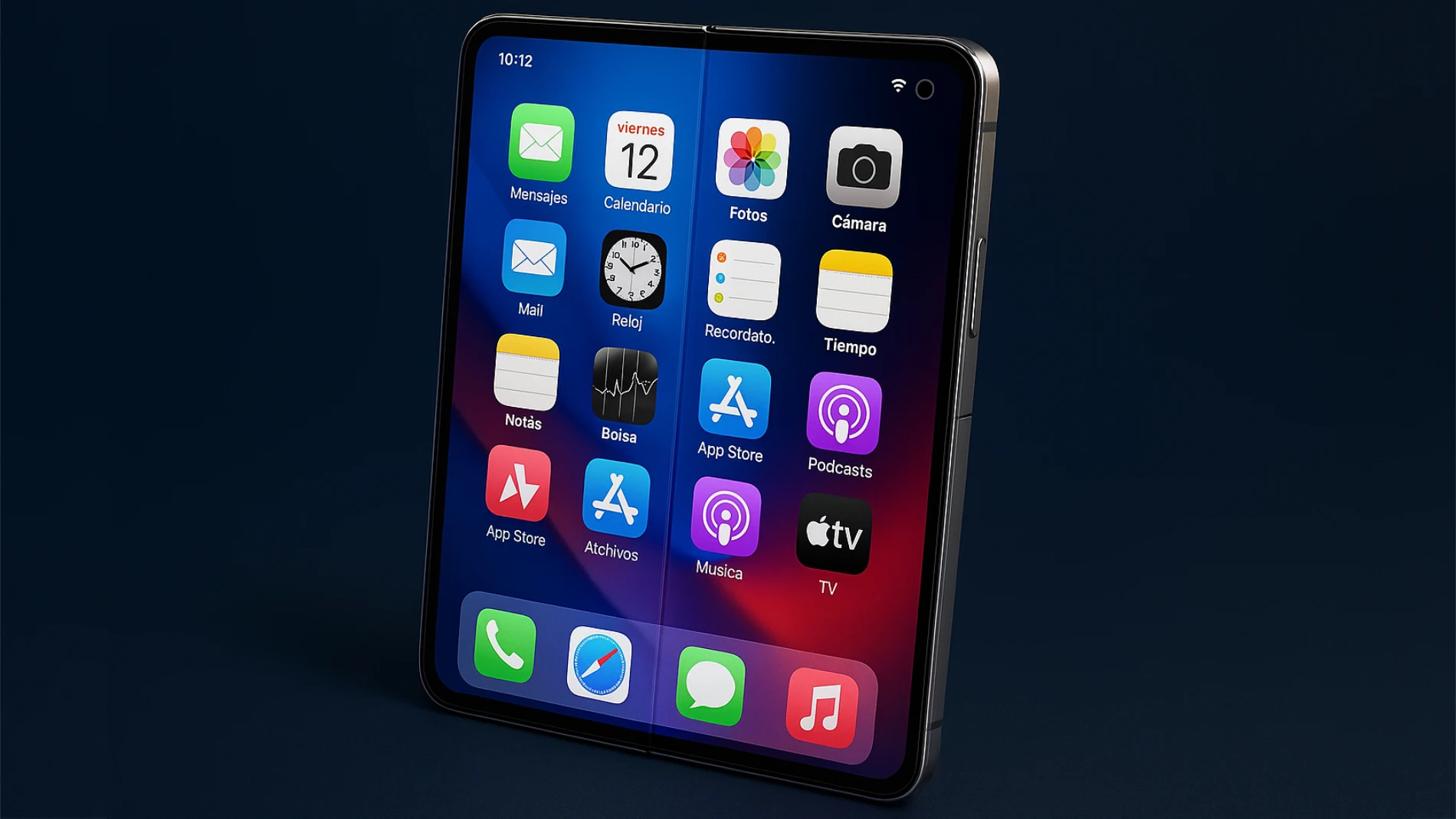 Render del iPhone Fold basado en la información conocida hasta ahora