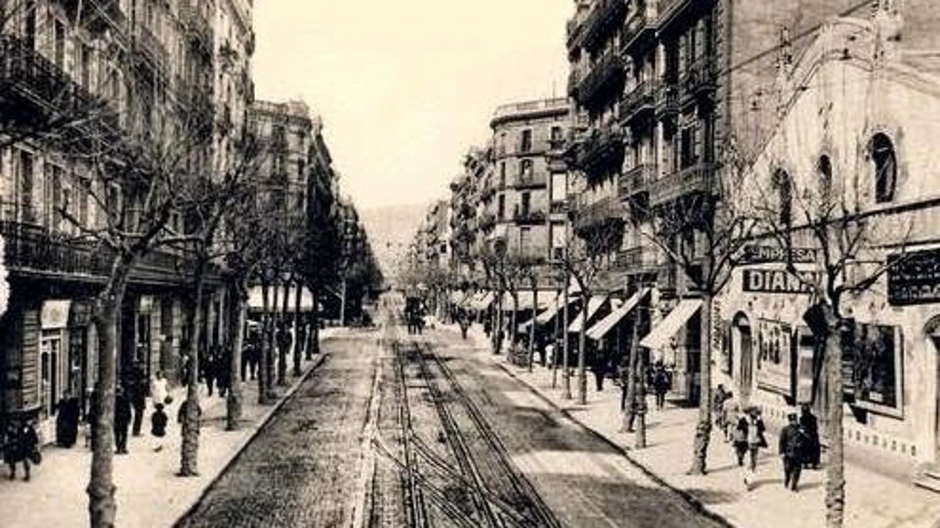 La calle Aribau de Barcelona hace 100 años