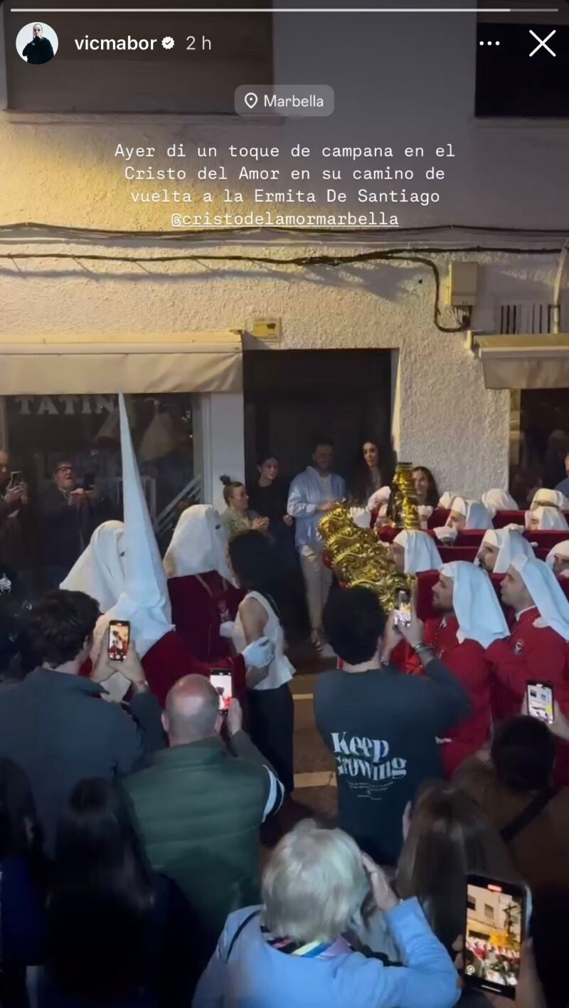 Victoria Federica en una procesión en Marbella este Jueves Santo.
