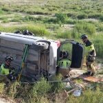 MURCIA.-Sucesos.- Un hombre de 74 años resulta herido al volcar su vehículo en la RM-B8, en Lorquí