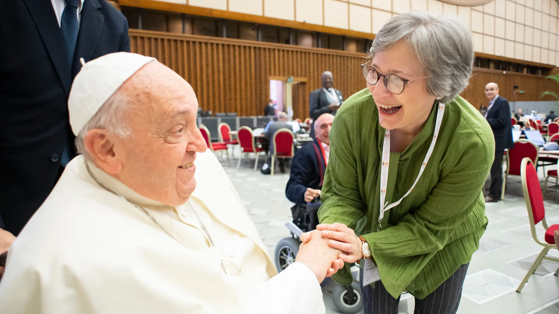 Cristina Inogés con el Papa Fransico