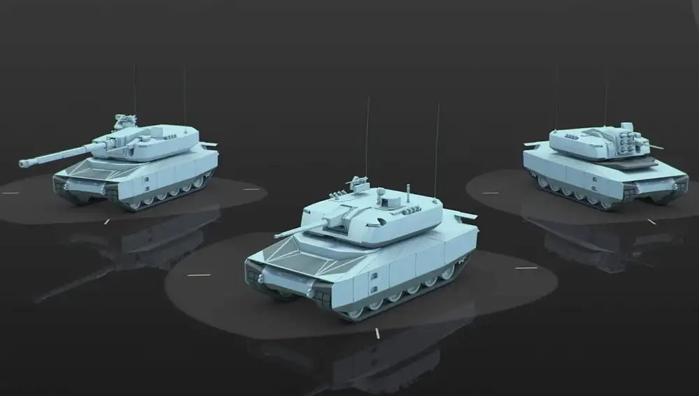 Aspecto estimado de diferentes variantes del programa de carros de combate franco alemán MGCS