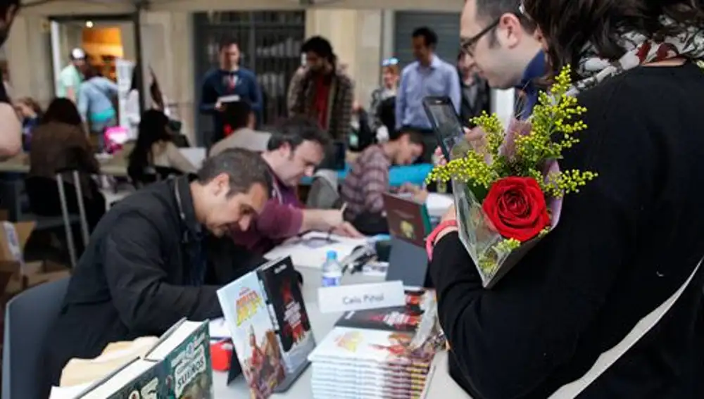 Distrito de l'Eixample durante el Día de Sant Jordi de 2023