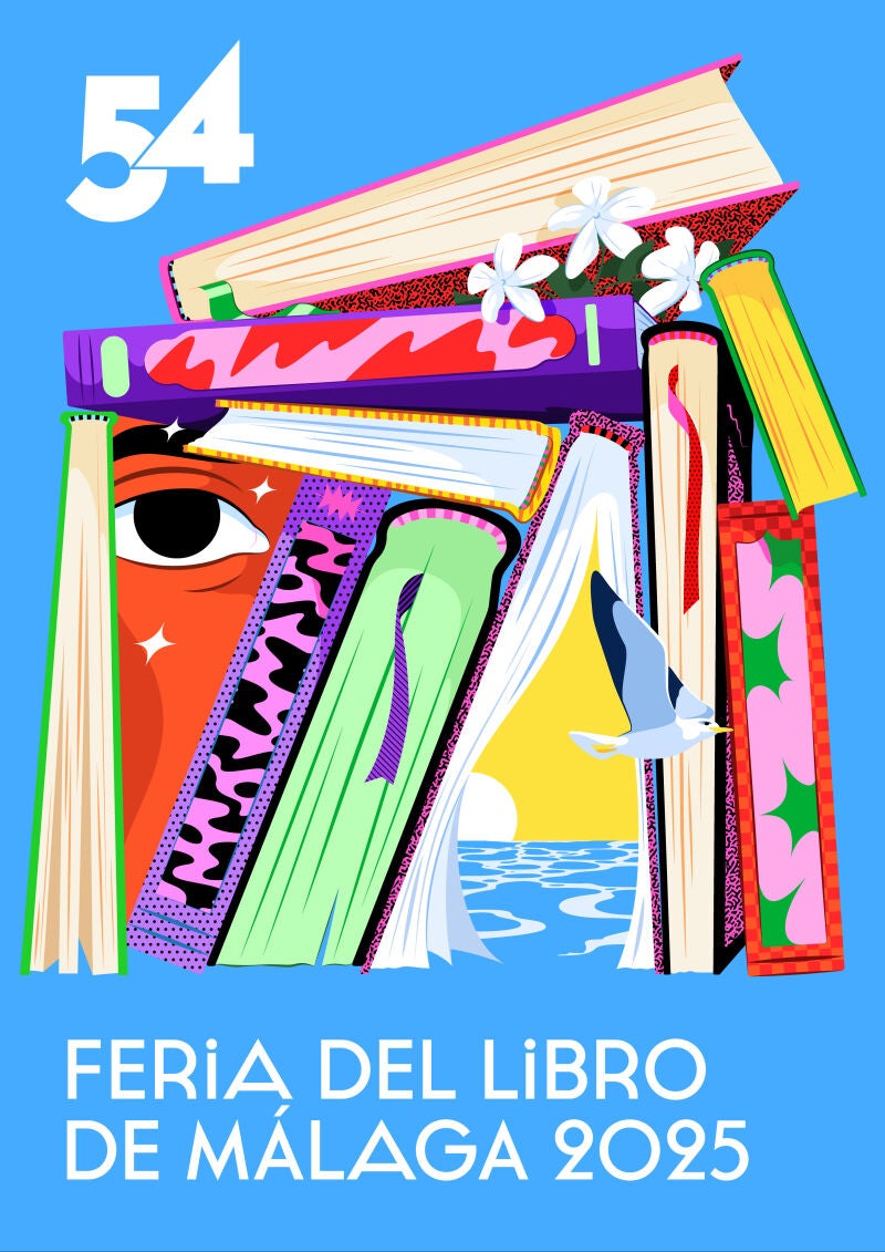 Cartel anunciador de la 54 edición de la Feria del Libro de Málaga