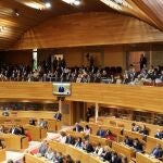 El Parlamento de Galicia, hoy, durante la intervención de Rueda. 