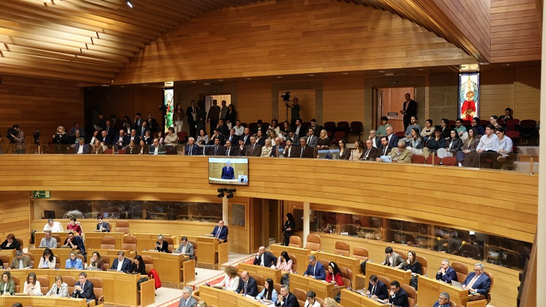 El Parlamento de Galicia, hoy, durante la intervención de Rueda.