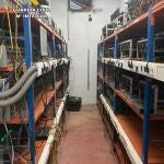 Desmantelan una sofisticada "granja" de minado de criptomonedas en Totana