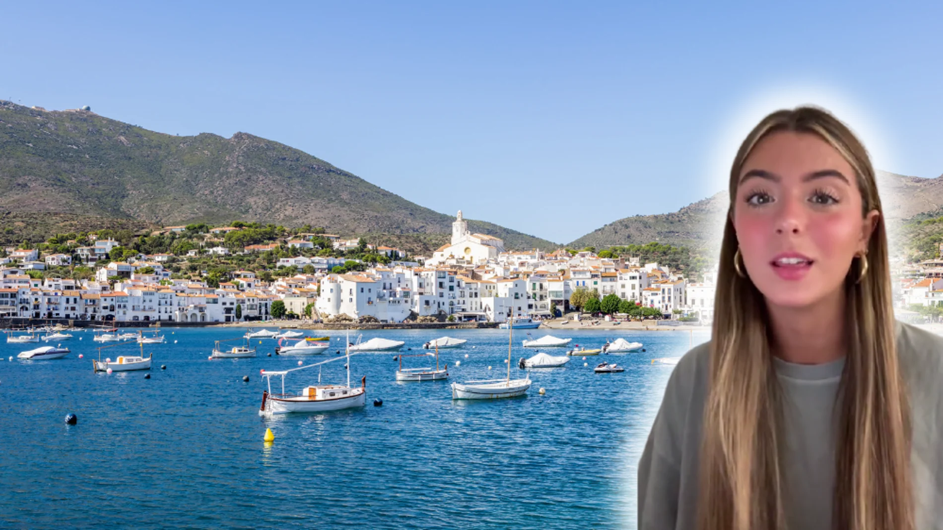 Una catalana frente a la costa mediterránea de Cataluña