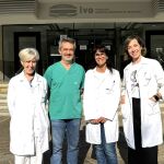 De izq. a dcha.: doctora Chust, doctor Nagore, Zaida García y doctora Juan del IVO