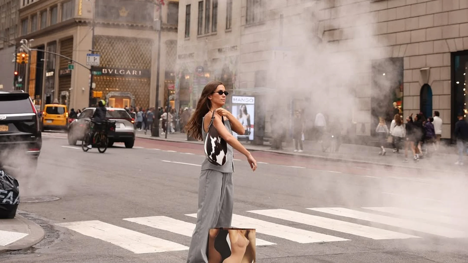 El look de María Pombo en Nueva York.