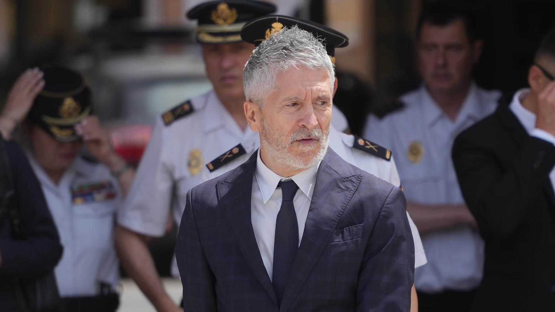 El ministro de Interior, Fernando Grande-Marlaska, visita las obras del Complejo Policial de Zapadores, en el Complejo Policial de Zapadores, a 2 de junio de 2025, en Valencia, Comunidad Valenciana (España). Las obras del Complejo Policial de Zapadores, en València, están enmarcadas en el Plan de Infraestructuras de Seguridad del Estado y cuentan con una inversión de 30 millones de euros. Está previsto que las obras terminen en 2026.02 JUNIO 2025Jorge Gil / Europa Press02/06/2025