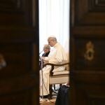 León XIV, este viernes, en el encuentro que mantuvo con diferentes congregaciones religiosas en el Vaticano