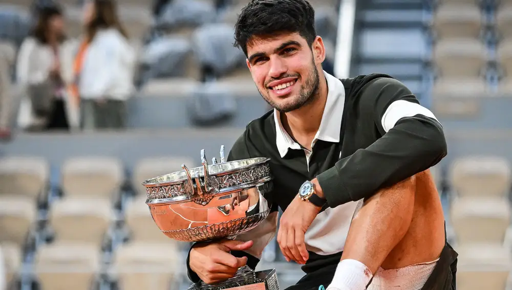 Carlos Alcaraz tras ganar el Roland Garros