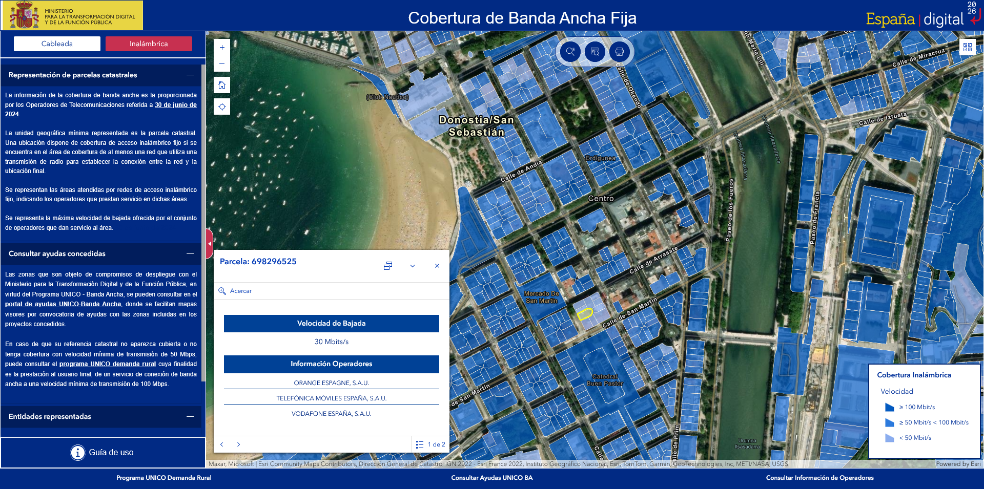 El mapa nos revela la información clave de cada parcela