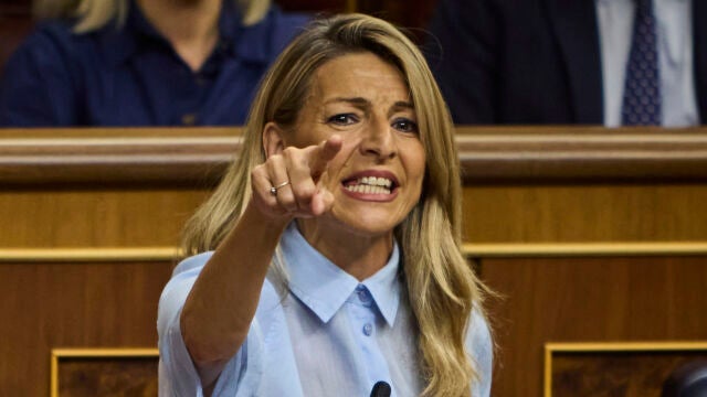 Yolanda Díaz durante la sesión de control al Gobierno, en el Congreso de los Diputados. 