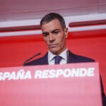 Pedro Sánchez en la sede de Ferraz . David Jar