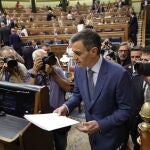 Sesión de control al Gobierno en el Congreso de los Diputados. Comparecen el presidente del Gobierno, Pedro Sánchez, María Jesús Montero Cuadrado, Yolanda Díaz, Pilar Alegría, Félix Bolaños, Fernando Grande Marlaska, Luis Planas, Carlos Cuerpo, Mónica García, Pablo Bustinduy, Elma Saiz, Margarita Robles y por el PP, Alberto Nuñez Feijoo y Cuca Gamarra. 
