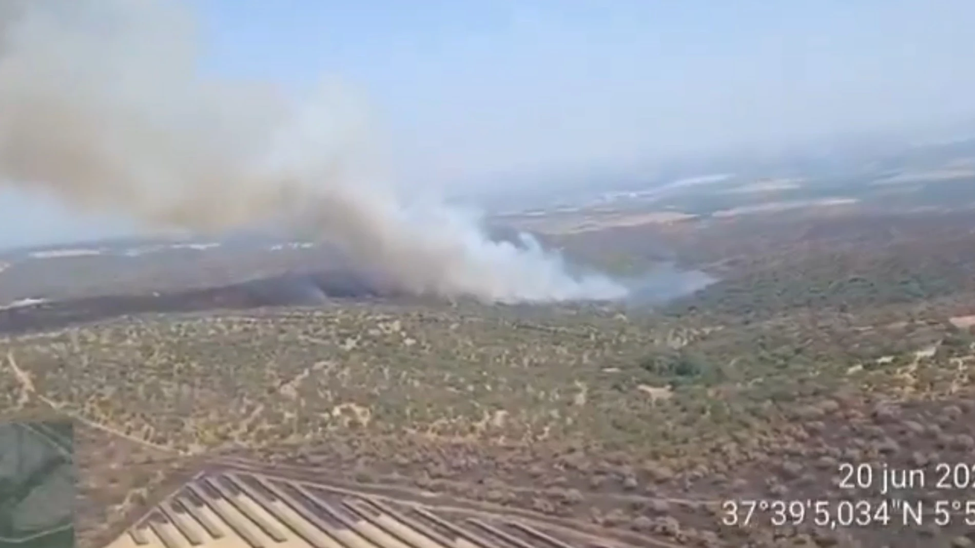 Incendio forestal en Castilblanco de los Arroyos, en Sevilla